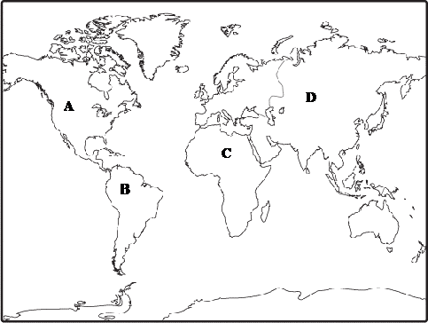 Identify The Location Of Major World Countries. (6.4f) - Quiz